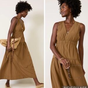 Rails Genevieve Dress in Sepia Small NEW Maxi Open-Back Spring Nylon Evereve